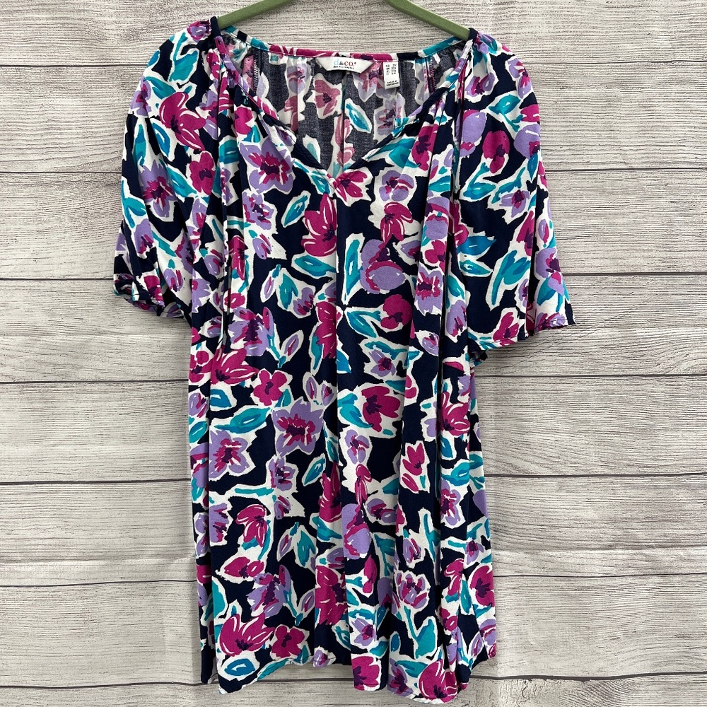 Denim & Co. Floral Top